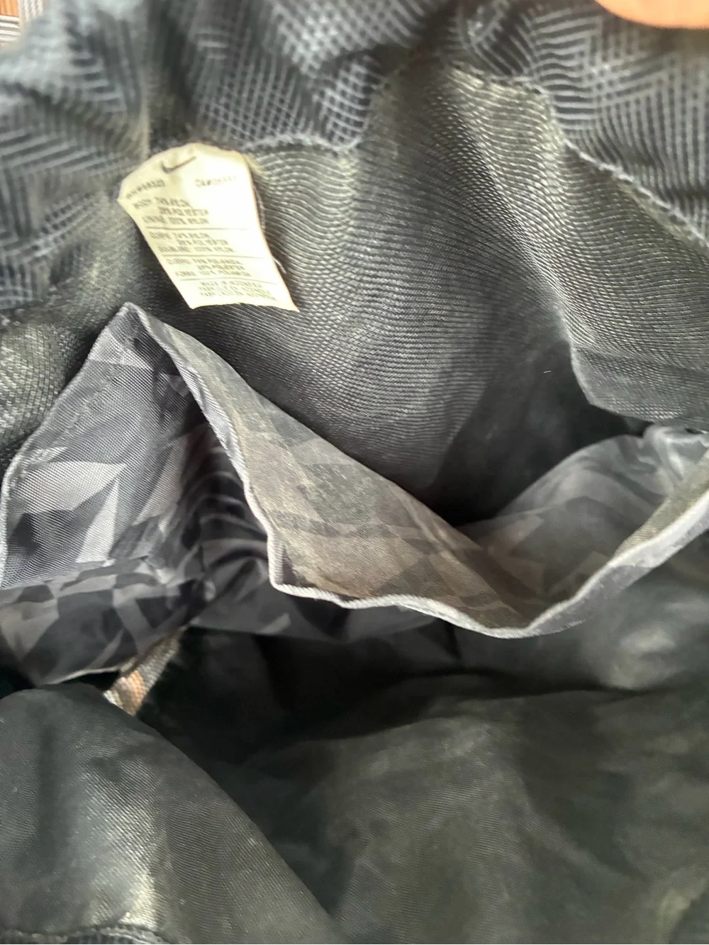 Vtg Y2K Nike Black Drawstring Backpack with White Logos